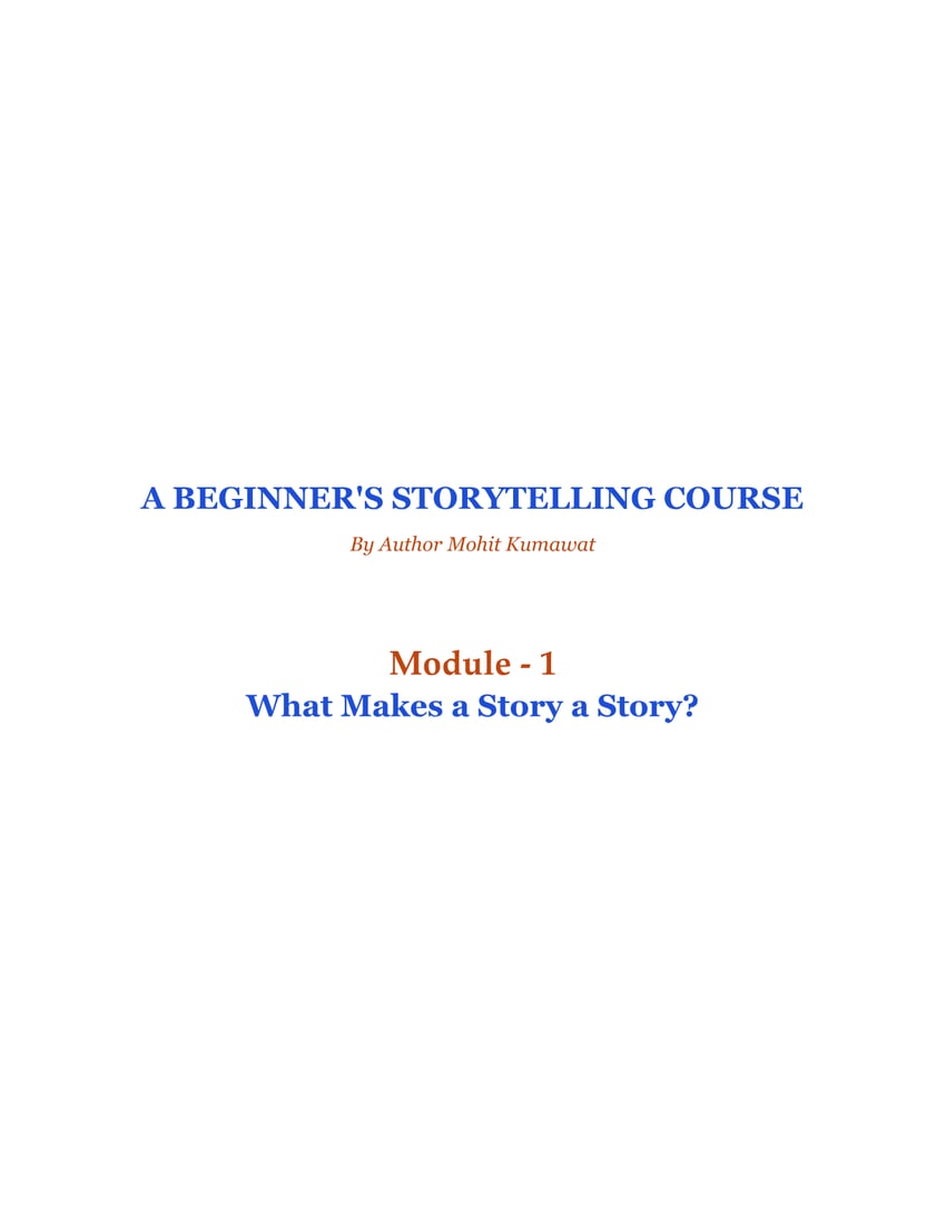Storytelling — Module 1 — first page
