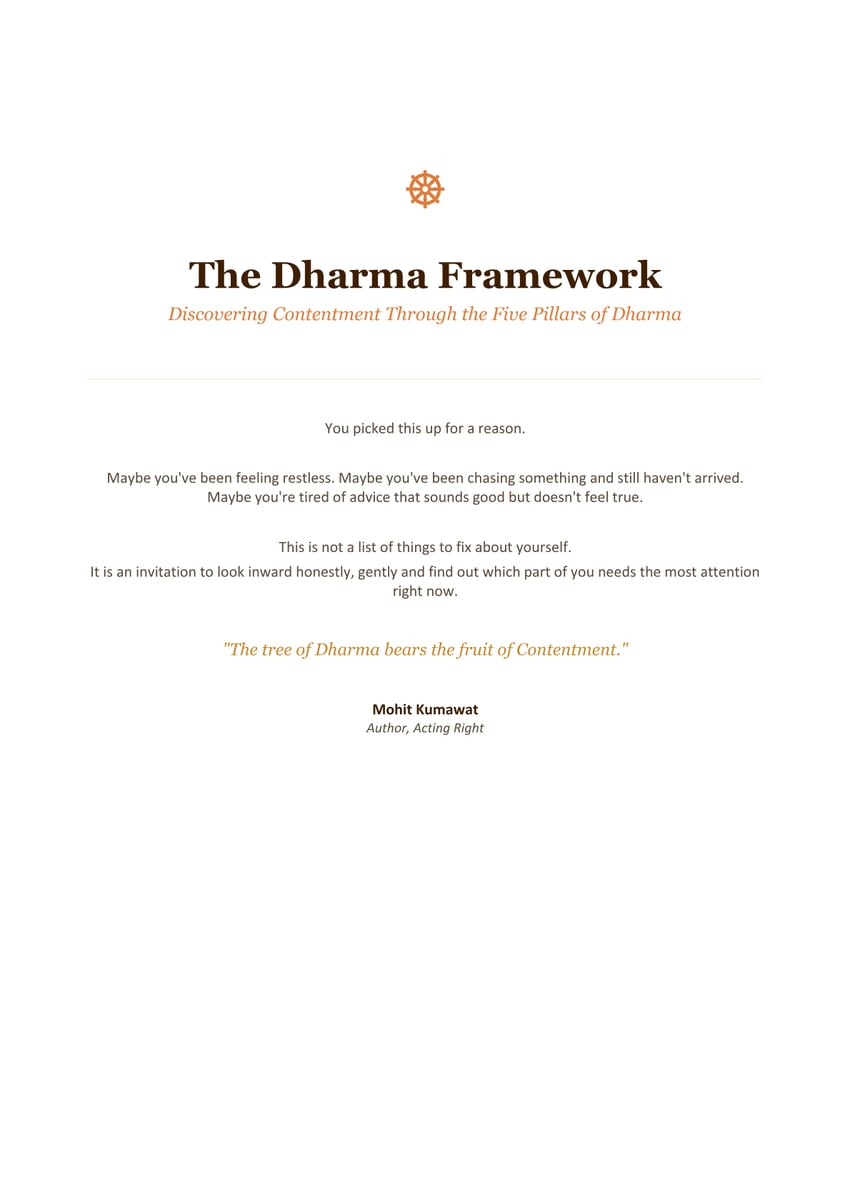 The Dharma Framework — first page